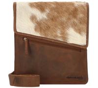 Greenland Nature Borsa a tracolla in pelle naturale combinata 26 cm marrone