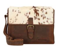Greenland Nature Borsa a tracolla in pelle naturale combinata 32 cm marrone