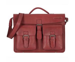 Greenland Nature Nature Valigetta Vera Pelle 40 cm rosso