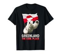 Greenland, The Cool Place | Bear Waving Greenland's Flag Maglietta