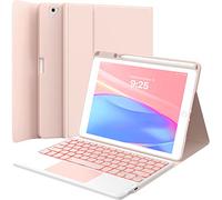 GreenLaw Custodia per iPad di 9a generazione con tastiera 10,2" 2021, superficie antimacchia, connessione 2 BT, retroilluminazione a 7 colori, custodia con tastiera staccabile per ottava generazione