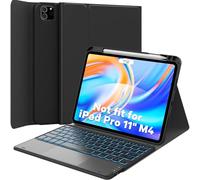 GreenLaw Custodia per iPad Pro 11" con tastiera 4a generazione 2022/2021/2020, custodia antimacchia, retroilluminata a 7 colori, Smart Touchpad, 2 dispositivi di connessione, per iPad Pro 11 (terza generazione), nero