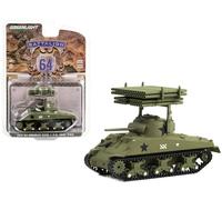 GREENLIGHT 1:64SCALE "1945 M4 SHERMAN TANK - 14a DIVISIONE blindata W/T34 CALLIOPE ROCKET LAUNCHER" Luce verde Scala 1:64 1945 M4 Sherman Tank - 14a Divisione corazzata con T34 Caliope/Lanciarazzi