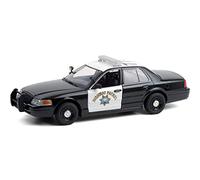 Greenlight 2008 Ford Crown Victoria Police Interceptor Bianco e Nero CHP California Highway Patrol Hot Pursuit Serie 1/24 Diecast Model Car