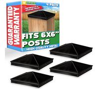 GreenLighting - Copertura per palo a Piramide in Alluminio, 6 x 6 cm, Earthen, 4 Pack