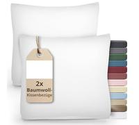 Greenline Federe per cuscino Premium Jersey in 100% cotone Bianco Confezione doppia (2X) 60 x 60 cm