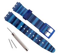 GreenOlive Cinturino impermeabile in gomma di silicone, Colore sfumato blu., 19mm, Semplice