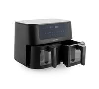 GreenPan Bistro Friggitrice ad aria doppia 2 x 4 L, ceramica antiaderente | Due cestelli da 4 L, aria calda, controllo 40-200 °C, comandi touch, nero