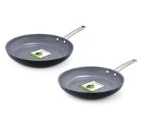 GreenPan Bonn CC000089-001 - Set di 2 padelle in Alluminio Nero, 20/28 cm