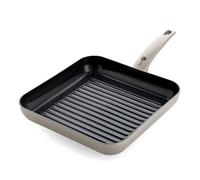 GreenPan Cambridge Padella Grill Quadrata in Ceramica Antiaderente da 28 cm, senza PFAS, a Induzione, Lavabile in Lavastoviglie, Adatta al Forno, Bronzo