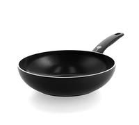 GreenPan Cambridge Wok in Ceramica Antiaderente da 28 cm/3.7 litri, senza PFAS, a Induzione, Lavabile in Lavastoviglie, Adatto al Forno, Nero