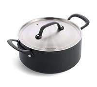GreenPan Craft Pentola per brodo in ceramica antiaderente da 24 cm/4,9 litri con coperchio, senza PFAS, adatta all'induzione, lavabile in lavastoviglie, adatta al forno, nera