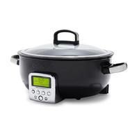 GreenPan Elite 5,6L Pentola Elettrica Intelligente,Specifiche a Soffriggere,Saltare,Mescolare,Riso,Antiaderente in Ceramica Sana Senza PFAS e Parti Lavabili in Lavastoviglie,Display a LED,Nero