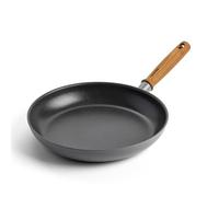 Greenpan Mayflower Pro - Padella antiaderente in ceramica anodizzata dura, 28 cm, manico in legno vintage, senza PFA, adatta a induzione, grigio antracite