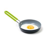 GreenPan Mini padella per uova in ceramica, antiaderente, rotonda, 12,7 cm, colore: grigio