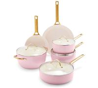 GreenPan Reserve Healthy - Pentole e padelle antiaderenti in ceramica, 10 pezzi, colore: Rosa fard