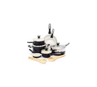 GreenPan Rio Healthy Ceramica Antiaderente, Set di pentole e padelle, 16 pezzi, Nero