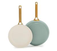 GreenPan Set di padelle antiaderenti Reserve Pro da 25,4 cm e 30,5 cm, ceramica certificata NSF, padelle anodizzate senza PFA, manici in acciaio inox, lavabili in forno e lavastoviglie, verde muschio