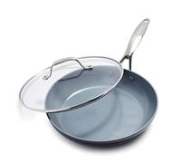 GreenPan Valencia Pro Padella da 26 cm in ceramica dura anodizzata con coperchio, senza PFAS, induzione, lavabile in lavastoviglie, forno, grigio