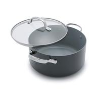 GreenPan Valencia Pro Pentola da 24 cm con coperchio, senza PFAS, induzione, lavabile in lavastoviglie, forno, grigio