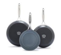 GreenPan Valencia Pro - Set di 3 padelle in ceramica antiaderente anodizzata dura da 20,3 cm, 24,1 cm e 27,9 cm, adatte a induzione, pentole senza PFA, lavabili in lavastoviglie, utilizzabili in forno