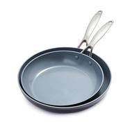 GreenPan Valencia Pro Set di padelle da 26 e 30 cm in ceramica dura anodizzata e antiaderente, senza PFAS, induzione, lavabili in lavastoviglie, resistenti al forno, grigio