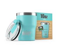 Greens Steel BEAST Tazza Termica da Viaggio - 300 ml I Acquamarina I Doppia Parete Inox Termos Caffè Isolato I con 2 Cannucce Riutilizzabili & Spazzolino per Pulizia I Ideale per Caffè Freddo o Caldo