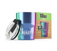 Greens Steel BEAST Tazza Termica da Viaggio - 300 ml I Arcobaleno I Doppia Parete Inox Termos Caffè Isolato I con 2 Cannucce Riutilizzabili & Spazzolino per Pulizia I Ideale per Caffè Freddo o Caldo
