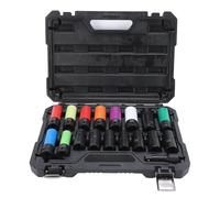 Greensen 1/2 Inch Drive Socket Set, Cr Mo Steel 6 Point Wheel Hub Nut Sockets, con Manicotto Protettivo Anti-graffio a 360°, per la Rimozione di Dadi e Bulloni Danneggiati o Usurati