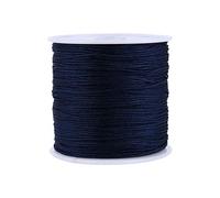 Greensen 100 M X 0,8 Mm Nylon Artigianato Nodo Cinese Cordino di Raso Braccialetto a Coda di Topo macramè Shamballa Filo Intrecciato Corda per Annodare Cinese Perline, Blu Navy