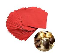 Greensen 100Pcs Foglio di Alluminio per Caramelle Quadrato, Involucri per Lecca-lecca Al Cioccolato, Involucri per Confezioneria 3x3 Pollici 7 Colori, Sicuri per Alimenti, per Dolci, (rosso)