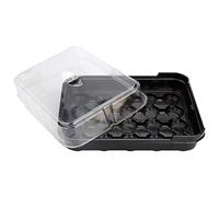 Greensen 6pcs Giardino Scatole di Piantagione, Vassoio per Avviamento Semi con Copertura Trasparente Vasi da Vivaio in Plastica Biodegradabile per Coltivazione Piante Indoor e Outdoor (2)