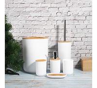 Greensen Accessori per il Bagno da 6 Pezzi, Materiale PP, Assemblaggio Facile, Finitura Elegante, Moderna Organizzazione del Bagno Set per Casa e Ufficio (WHITE)