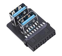 Greensen Adattatore per Intestazione Pannello USB 3.0, Adattatore PCB da 19 Pin A Doppio Tipo A da 90 Gradi, Espansione Plug and Play da 5 Gbps per Aggiornamento Desktop della Scheda Madre PC