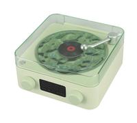 Greensen Altoparlante Bluetooth Stile Giradischi, 3 in 1 con Luce Notturna e Display Orario, Volume Alto con Bassi, per Regalo Ragazza (GREEN)