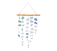 Greensen Campanelli Eolici in Legno e Vetro di Mare, Sospesi per Esterno e Interno, Melodia Dolce e Rilassante, Decorazione Artigianale per Giardino, Terrazza e Casa