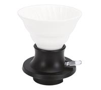 Greensen Ceramic Pour Over Coffee Dripper, Caffettiera a Immersione Termoresistente con Valvola di Intercettazione Integrata, per Casa Ufficio Viaggio (Bianco)