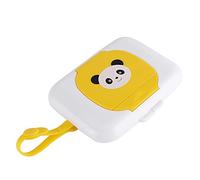 Greensen Copertura in Scatola delle Salviette Bagnate Nella Differenza tra i Bambini PP Nas Dispenser di Tessuti per un Facile Accesso Agli Asciugamani Esterni, Design Piccolo e Dolce (panda giallo)