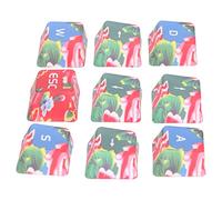 Greensen Copritasti Personalizzati, Copritasti con Altezza OEM con Design Floreale, Set di Copritasti PBT, Copritasti da Tastiera a 9 Tasti per la Maggior Parte delle Tastiere Meccaniche