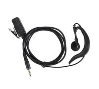 Greensen Cuffia G Shape con Gancio per Orecchio, Auricolare Cablato con Microfono Inline e Clip per Bavero per Zello Voxer Smartphone Tablet, 3.5mm
