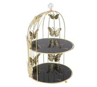Greensen Gabbia per Uccelli Porta Dolci a Torte, Display Dessert a 3 Piani con Materiale in Vetro e Ferro per Matrimoni Feste Compleanno Baby Shower Decorazioni per la Casa