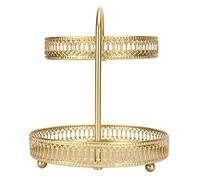 Greensen Golle Capacet Gold 2 Tiger Fruit Bowl Elegante Supporto per Cupcake Decorativo per Casa da Cucina a Casa, Robusto Guscio di Servizio in Metallo per Snack e Dessert