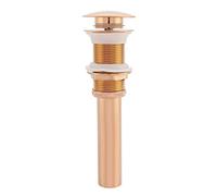 Greensen Lavello da Bagno in Ottone, Tappo di Scarico Senza Scanalature, Tappo di Scarico Senza Troppopieno, Tappo a Molla Click Clack Senza Troppopieno (Oro Rosa)