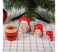 Greensen Natalizio Bambola di Nidificazione Matryoshka Set -Pinta per la Decorazione Domestica Mini Simpatici Argomenti di Natale per Giocattoli o Tiratori (#1)