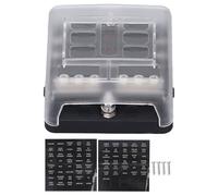 Greensen Scatola Fusibili 6 Vie, Pannello Portafusibili 6 Vie con Indicatore LED Rosso Materiale Ritardante di PBT per Auto Barca Camion DC32V 100A