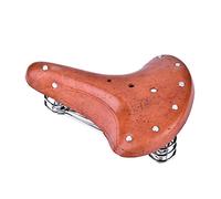 Greensen Sella per Bicicletta in Pelle Pu, Sella per Bicicletta con Molle retrò, Cuscino per Sella per Bicicletta Vintage Marrone Chiaro, Sella per Bici in Pelle Bovina con 3 Molle Tampone