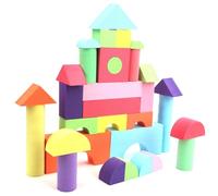 Greensen Set di Mattoni per Bambini Educativi, Giocattoli Colorati in Schiuma EVA, Aiutano con il Riconoscimento della Forma, Bambini in età Prescolare Adatti, Blocchi Leggeri da 52 Pezzi