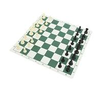 Greensen Set di Scacchi in Plastica con Tappetini PU Non Slip Leggeri per Bambini Adulti, Gioco da Tavolo Internazionale con Borsa Portatile per Viaggi in Campeggio