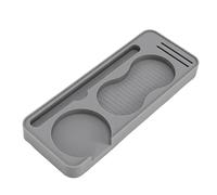 Greensen Tappetino in Silicone per Pressa Caffè Stazione di Pressatura per Bancone Design a Più Fessure per Portafiltro Pressa Distributore Spazzola Schermo a Disco con Bordi Rialzati (GRAY)
