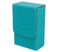 Greensen Tarot Card Box Tarot Storage Box Tarot Deck Holder Sun Moon Design PU Leather with Felt Lining for Universal Standard Size Cards 57x86x137mm (Verde blu)
